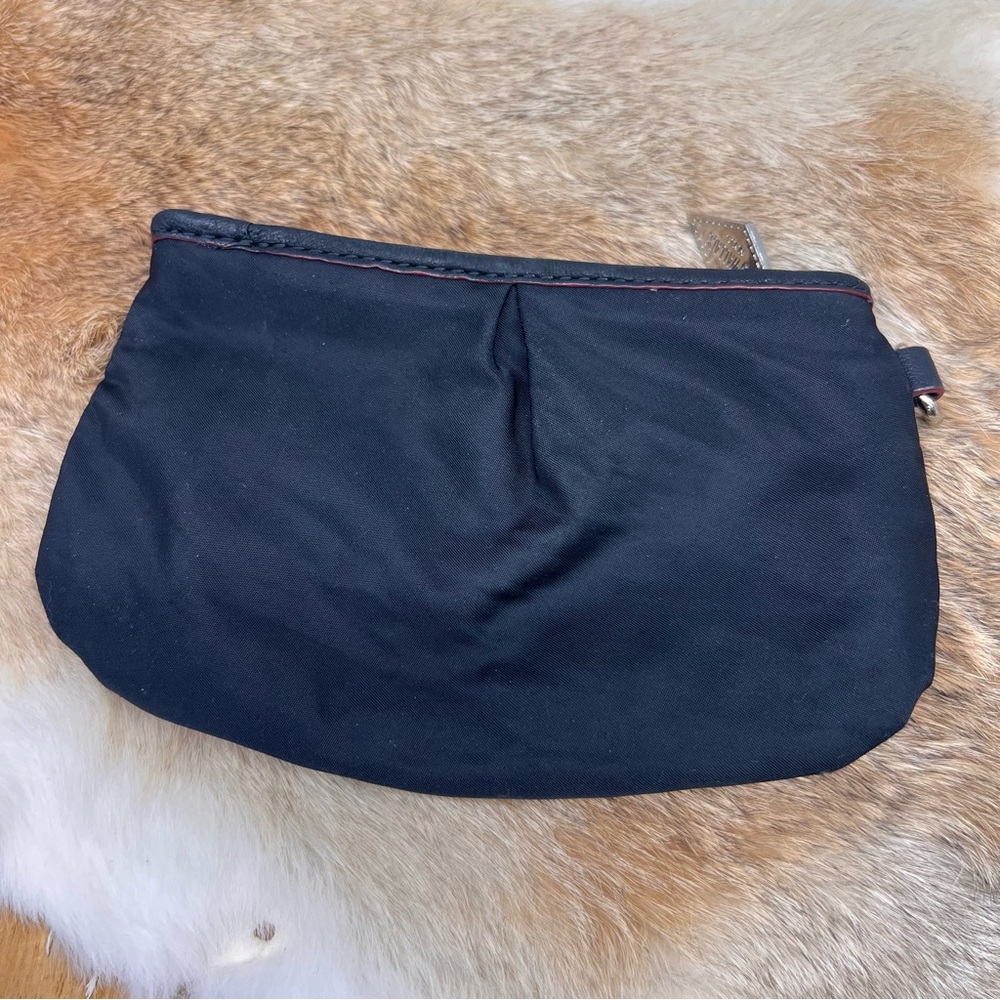 MZ Wallace NY Black Nylon Makeup Bag Zip Pouch Case Zip Wallet Attachment